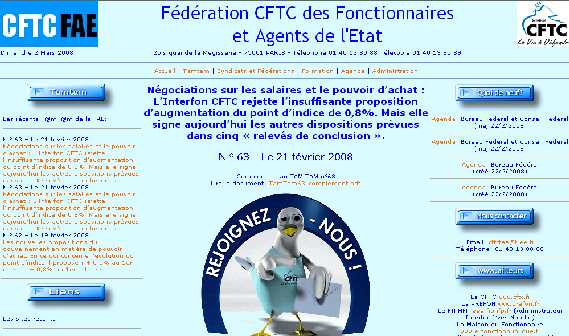 Le site de la fdration CFTC des Fonctionnaires et Agents de l'Etat